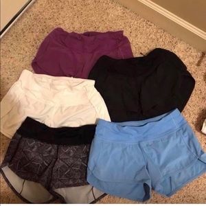 White Lululemon Speed Shorts